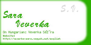 sara veverka business card